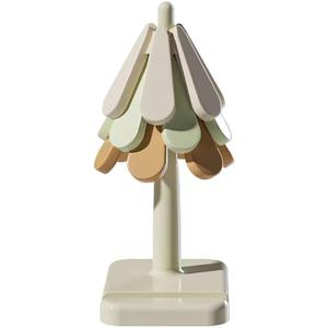 Tree Shape Trivet Set for Hot Dishes,Pot, Bowl, Teapot,Silicone Foldable Trivet Mat Set -3 Trivets + 1 Stand Stored Like a Christmas Tree,Kitchen Hot Pot Holders Anti-Skidding Heat Insulation Pad