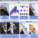 Super PDR Car Dent Repair Kit  Paintless Dent Puller Tool Set with 2 in 1 Slide Hammer, Glue Gun & New GlueTabs  No Paint Damage DIY Dent Remover for Door Dings, Hail, Hood & Fender Dents