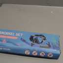 Greatever Dry Snorkel Set,Panoramic Wide View Anti-Fog Scuba Diving Mask,Professional Snorkeling Gear for Adults Kids (Small, Blue)