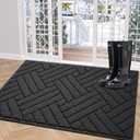 Door Mat Indoor Doormat, Entryway Rug Door Mats Non-Slip Rubber Backing,Heavy Duty Low-Profile Entrance Rugs, Absorbent Resist Dirt Doormats Floor Door mat for Entryway,36"x59"Charcoal