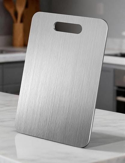 Katuchef Titanium Cutting Board - Upgraded 100% Pure Titanium Cutting Boards for Kitchen Non Toxic, Double-Grade Hygiene Durable Non Moldy Dishwasher Safe Metal Board Gift (2PC 12 * 18 Inch)