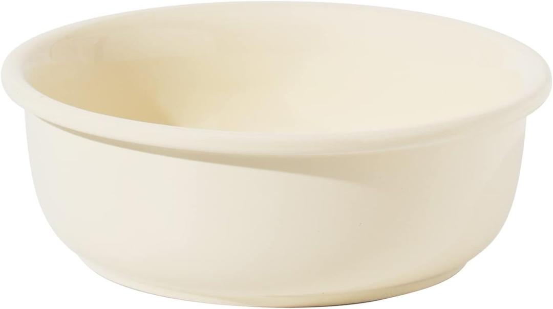 Ceramic Dog Bowl for Small, Medium Breed, Basic Dog Bowl, Pet Food and Water Dish (6.8" D, Cream White)