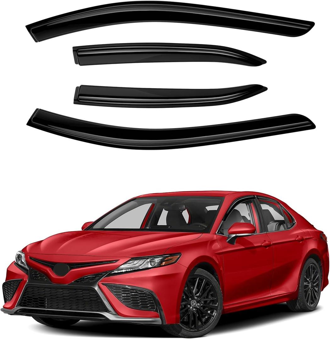 Camry Rain Guards - Window Visors for Toyota Camry 2018-2024, Outside-Mount Tape-On Side Window Wind Deflectors for Camry Accessories, Vent Visors Shades Rainproof 4PCS