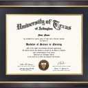 GMFrames 11x14 Wood Diploma Frame with Black Mat or Display 14x17 Certificates without Mat,Tempered Glass,Deep Brown Finish with Gold Trim