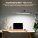 20 Inch LED Desk Lamp with Clamp, 20W 2200 Lumens, 4 Bightness Levels 3 Color Temperatures, Eye-Caring Working Reading Lamp(White, CCT)