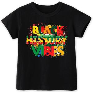 Juneteenth Shirts for Kids  Short-Sleeve T-Shirt for Boys & Girls, Ages 2-8, Celebrate Juneteenth Black History (Black)