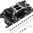 7576 Air Gap Intake Manifold Dual Plane Cast Aluminum Compatible with Chrysler Dodge Plymouth Jeep Mopar LA Magnum Small Block V8 318 5.2L 340 360 5.9L 1967-2003 55026 85026 DM-3812