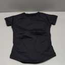 Ieumaz Gym Workout Tops for Women Short Sleeve Longline Athletic Tops Fitted Crew Neck Yoga Sports Compression T-Shirts (Small, Black)