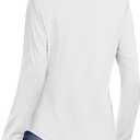 ATHMILE Womens Tops Trendy Long Sleeve Shirts for Women Loose Fit Dressy Casual Blouses Pleated Tunic Tops for Leggings (White, S)
