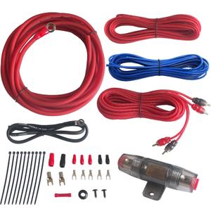 RonDexy True 8 Gauge Car Audio Cable Amp Wiring Kit- 2 Channel CCA Power Cable Amplifier Install Wiring Kit 17ft Power Wire RD04AK8