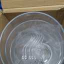 Hoolerry 12 Pcs Serving Bowls Kit Include Clear Plastic Bowls for Parties and Popcorn Measuring Scoops Acrylic Plastic Kitchen Angled Candy Scoops for Office Canister Salad Cooking (25 oz)