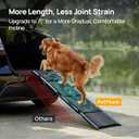PetThem Dog Ramp for Car 71'' X-Long & 17.2" Wide Folding Dog Ramps for Large Dogs with Non-Slip Rug Surface Portable Dog Car Ramp for SUV Car & Truck, Outdoor Dog Ramp Up to 250 LBS