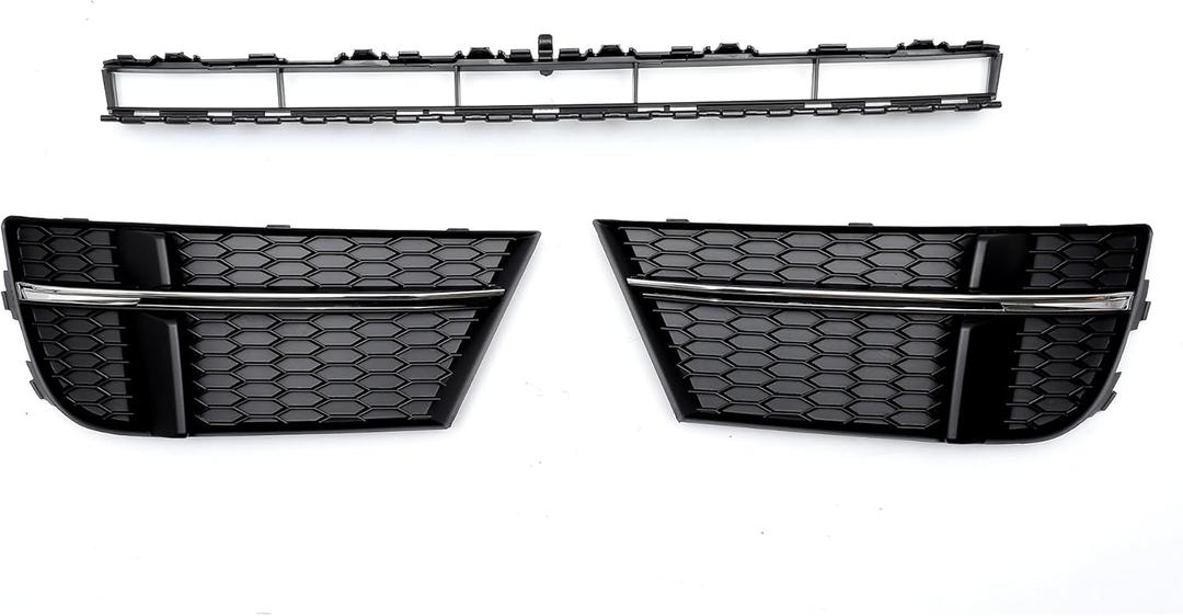 X AUTOHAUX No.8VD807681 Front Lower Hood Bumper Grille Grill Fog Light Grille Cover for Audi A3 A3PA 2017-2020 Sport Style Black 1 Set X AUTOHAUX No.8VD807681 Front Lower Hood Bumper Grille Grill Fog Light Grille Cover for Audi A3 A3PA 2017-2020 Sport Style Black 1 Set