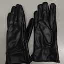 Winter Leather Gloves for Women, Warm Touchscreen Driving Texting Cashmere Lined Gloves (XX-Large, Black)