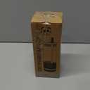 Pandaloo Glass Cups With Lids and Straws -20 Fl Oz- Perfect Size Iced Coffee Cup - Smoothie Cup With Bamboo Lid and On the go Lid (Creamy Mushroom, 1 Count (Pack of 1)