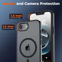 Magnetic for iPhone 16e Case, [Compatible with MagSafe] [Military Grade Drop Protection] Translucent Matte Shockproof Anti-Scratch Phone Case, Black