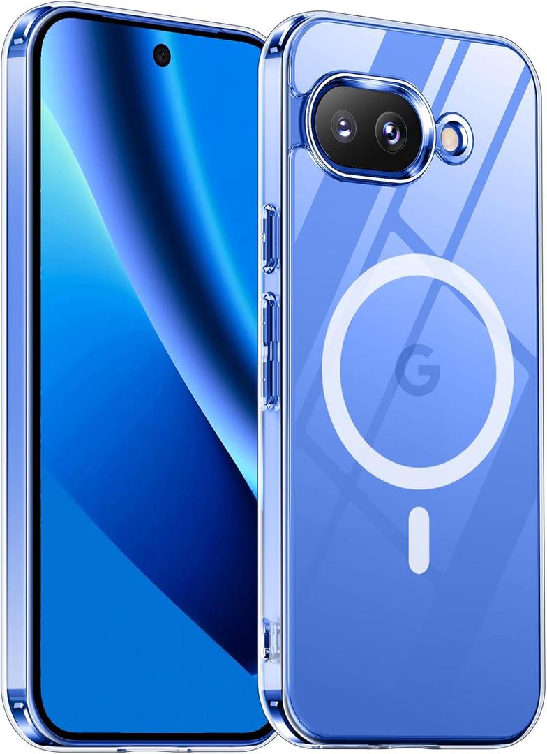 SPIDERCASE Magnetic for Google Pixel 10A Case, Military Grade Drop Protection Slim Crystal Clear Shockproof Anti-Fingerprint Phone Case, Phone Case for Pixel 10A, Clear