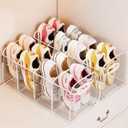 Acrylic Kids Shoe Rack for Closet 2 Pack Toddler Shoe Storage 4 Sections Kids Shoes Organizer Baby Shoe Rack Organizer Clear Small Shoe Shelf for Closet Entryway