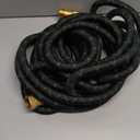 PowerFlow Garden Hose, NON-EXPANDABLE 25 Feet Premium Quality Stainless Steel Metal Water Hose with Durable Fabric Skin, Hose For Commercial, Residential Use, Bonus 10-way Spray Nozzle (25 Ft, Black)