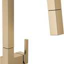 Delta Junction Brushed Gold Kitchen Faucet with Pull Down Sprayer, Modern Brushed Gold Single Hole Kitchen Sink Faucet, Single Handle, Champagne Bronze 19825LF-CZ