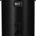 Hot Beverage Dispenser, Stainless Steel Insulated Beverage Dispenser Cold and Hot Drink dispenser with Thermometer3.2-Gallons 12 Liters Water Dispenser with Spigot for Tea & Coffee, Water (Black)