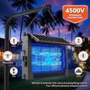 Solar Bug Zapper Outdoor Dual Solar Panel, 4500V Mosquito Zapper Waterproof | IPX5 Waterproof, Auto/Off, Solar Power, USB C Charging, Attract All Types Of Flying Insects, Easy to Maintain, Backyard Ideal