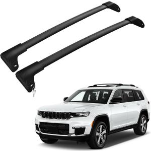 300Lbs Lockable Roof Rack Crossbars for 2021-2026 Grand Cherokee L, 2022-2026 Grand Cherokee WL, Heavy Duty Aluminum Anti-Corrosion Cross Bar Fit Luggage Luggage Kayaks Bicycles Snowboard