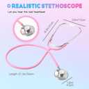 Phobby Kids Stethoscope Toy, 2 Pack Real Working Stethoscope Toy for Toddler 3 4 5, Doctor Play Set for Role Play, Medical Pretend Playset for Boys Girls Birthday Gift (Blue and Pink)