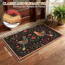 Drydiet 22"x36" Coir Coco Door Mat with Anti-Slip TPR Backing, Floral Bird, 1'10" x 2'11"