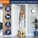 Magnetic Screen Door, Heavy Duty Door Screen Magnetic Closure Keep Bugs Out,Pet & Kid FriendlyHands Free Door Screen Fit Door Size 32 x 80 Inches White