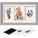 Inkless Hand and Footprint Kit, Boy, Girl, Newborn Keepsake - No Mess Ink Pad for Baby Handprint, Clean Touch Paw Print Kit for Dog Picture Frame, Personalized Baby Christmas Shower Gifts (Cloud Gray)
