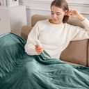 Electric Blanket Full Size Heated Blanket 72"x84" Soft Flannel Heating Blanket with 5 Heating Levels & 10 Hours Auto Off, Warm Gifts for Grandma & Grandpa & Seniors Green