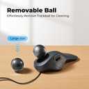 Wired Trackball Mouse for Large Hands, Ergonomic Design Reduces Wrist & Muscle Strain, Precision Tracking with Easy Index Finger Control, Compatible with PC, Laptop, Windows, Mac, Black