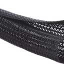 Alex Tech 25ft - 1/2 inch Cord Protector Wire Loom Tubing Cable Sleeve Split Sleeving For USB Cable Power Cord Audio Video Cable Protect Cat From Chewing Cords - Black