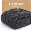 Bedsure GentleSoft Dark Grey Throw Blanket for Couch - Checkered Fleece Blankets Gifts for Kids Girls, Cute Soft Cozy Throw for Bedroom Home Decor Gifts, 50x60 Inches