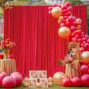 8 x 10ft Red Backdrop Curtains for Valentine's Day Red Photo Background Drapes No-Wrinkle Polyester Backdrop Curtain for Wedding Party Reception Prom Dj Set up Decor, 2 Panels (10'L x 4'W Each)