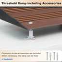 Ruedamann 2" Rise Modular Threshold Ramp for Doorways, 2200 lbs Capacity, Elegant Dark Wood Grain Door Threshold Ramp, Aluminum Non-Slip Door Ramps for Wheelchair, Walker, Scooter, Pets, 2 Pcs