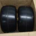 HQPASFY 11x6.00-5 Flat-Free Lawn Mower Tire & Wheel Set of 2, Zero-Turn Mower Front Tires with 1/2" & 5/8" Bearings, Solid Smooth Puncture-Proof Replacement for Lawn Mowers & Zero-Turn Mowers, Yellow