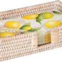 KOUBOO La Jolla Rectangular Guest Towel, White-Wash Napkin Holder, One Size, Beige