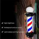 35-inch Barber Pole Red White Blue Stripes with LED Light,Traditional Barber Pole Outside Barber Shop Rotating Light Sign Light Box Rainproof Hairdressing Salon Save Energy Wall Lamp