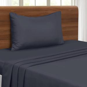 Twin XL Sheet Set - Double Brushed Microfiber Twin XL Bedding Set, 3 Piece Deep Pocket Twin XL Sheet - Ultra Soft, Wrinkle Free, Quick Dry, Easy Care Twin XL Sheets - Charcoal Grey