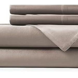 Hotel Sheets Direct 4 Piece Bed Sheet Set Queen Size, 100% Viscose Derived from Bamboo Sheets Set with 2 Pillowcases, Cooling & Breathable Luxury Bedding, Moisture-Wicking & Silky Soft Texture, Sand