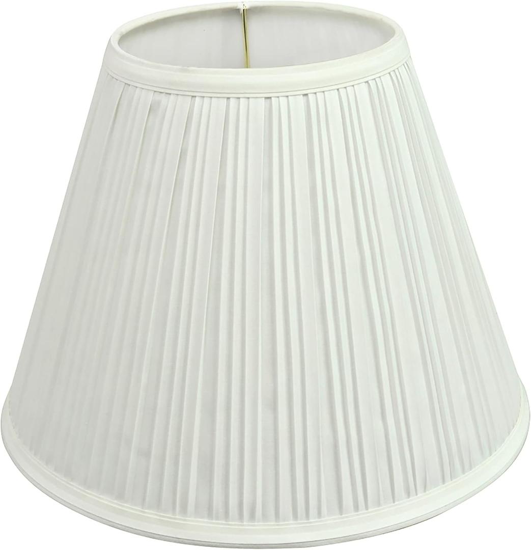 Aspen Creative 59101A, Transitional Pleated Empire UNO Lamp Shade, Off White, 5" Top x 10" Bottom x 8" Slant Height, Slip UNO 33mm