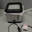 Chefman Fry Guy, The Most Compact & Convenient To Deep Fry Comfort Food, Restaurant-Style Basket With A 1.6-Quart Capacity, Easy-View Window & Adjustable Temp Control, Stainless - 1.5 Liter