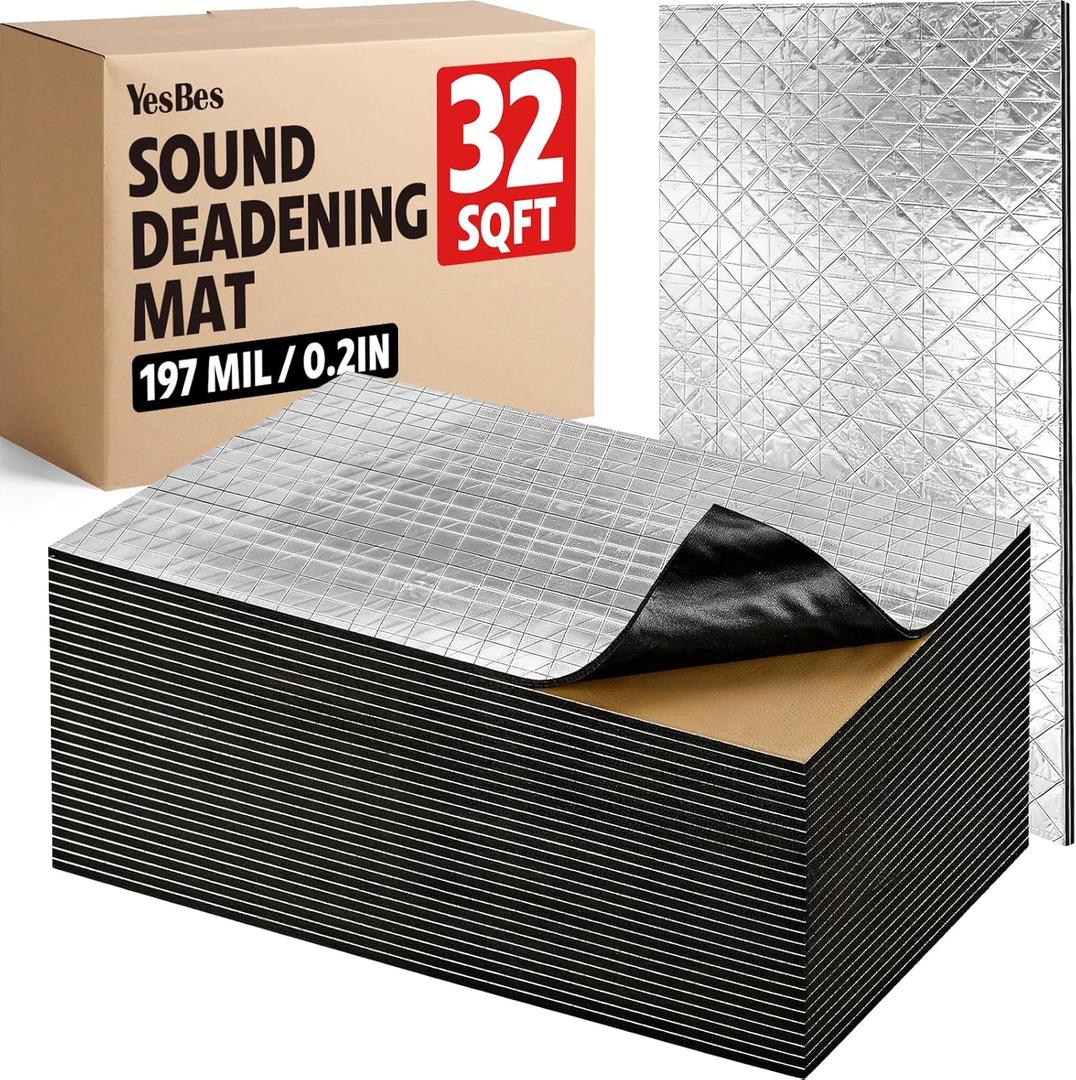 30 Pcs Sound Deadening Mat, 197 mil(5mm) 32 sqft Sound Deading Material for Cars, Automotive Sound Deadener Foam, Audio Noise Insulation and dampening