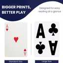 Heavy Playing Cards for Outdoors | Large Print Playing Cards for Seniors | Low Vision Easy to Read Deck of Cards Ideal for Visually Impaired | Jumbo Index Playing Cards for Blackjack, Euchre, Canasta