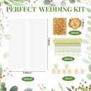 50Sets Wedding Invitations Wraps Set, Pre Folded Vellum Jackets for 5x7 Invitations with Self Adhesive Gold Wax Seal Stickers, Ribbon, White Dried Flowers, Wedding Invitation Kit for Bridal Craft DIY