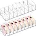 Tuanse 2 Pcs Acrylic Makeup Compact Organizer Detachable 8 Spaces Clear Vanity Drawer Organizer Eyeshadow Palette Storage for Lipstick Highlighter, Skincare Cosmetic Display Cases for Bathroom