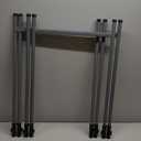 2Sets 32in Hightop Folding Cocktail Tables+Covers, White-Spandex Stretch Folding Bar Table Covers, Removable Legs Bar Height Folding Table Outdoor Indoor Use (2+2White/2Covers+2Tables)