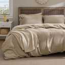 Bedsure Luxury Waffle Duvet Cover Queen Size - Textured Duvet Cover Set, Soft, Breathable Bedding Set (90"x90") with 2 Pillow Shams for All Season, Khaki, Comforter Not Included